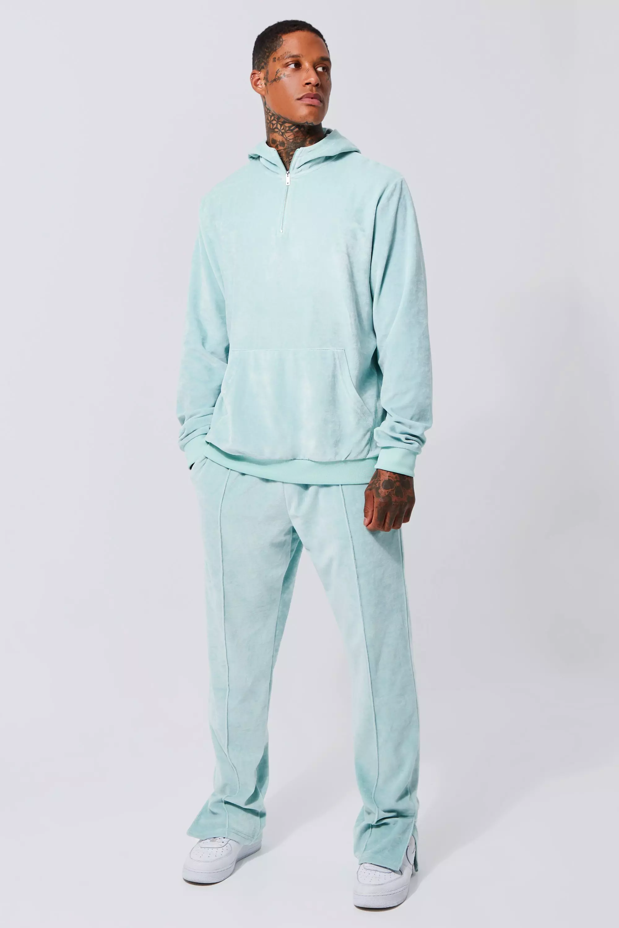 Light blue shop velour tracksuit